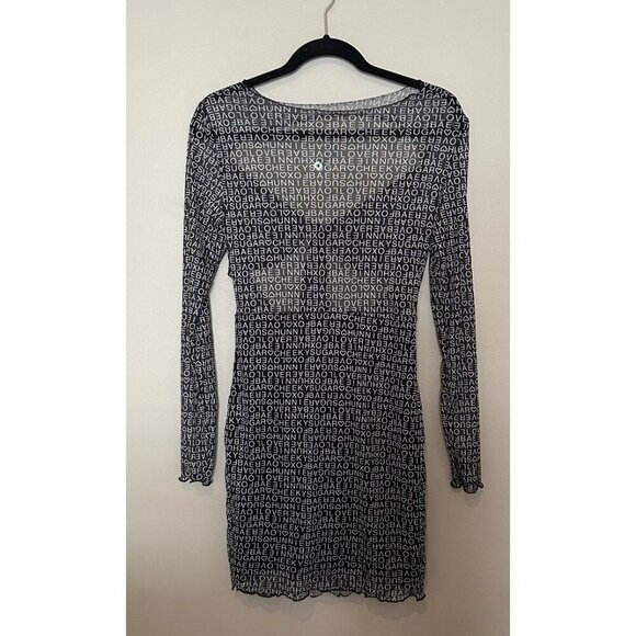 Princess Polly Text Me Dress Womens 10 Black NWT Sexy Mini Sheer Cut Out E-Girl - Picture 4 of 14